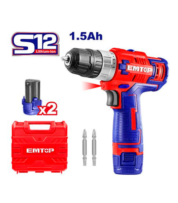 TALADRO LITH 12V 45Nm EMTOP